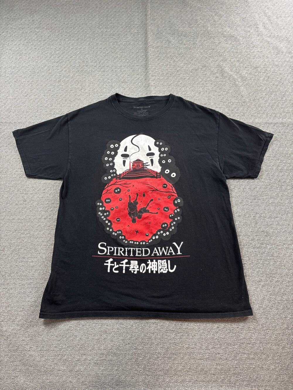 Spirited Away Sz L Spirited Away 100% Cotton Black T Shirt Anime